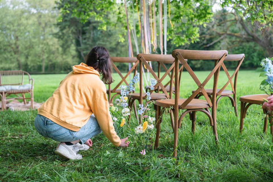 Installation allée cérémonie