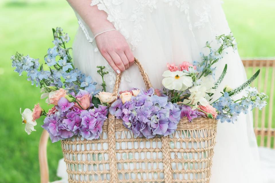 Bouquet de mariée panier