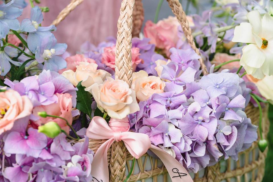 Bouquet de mariée panier