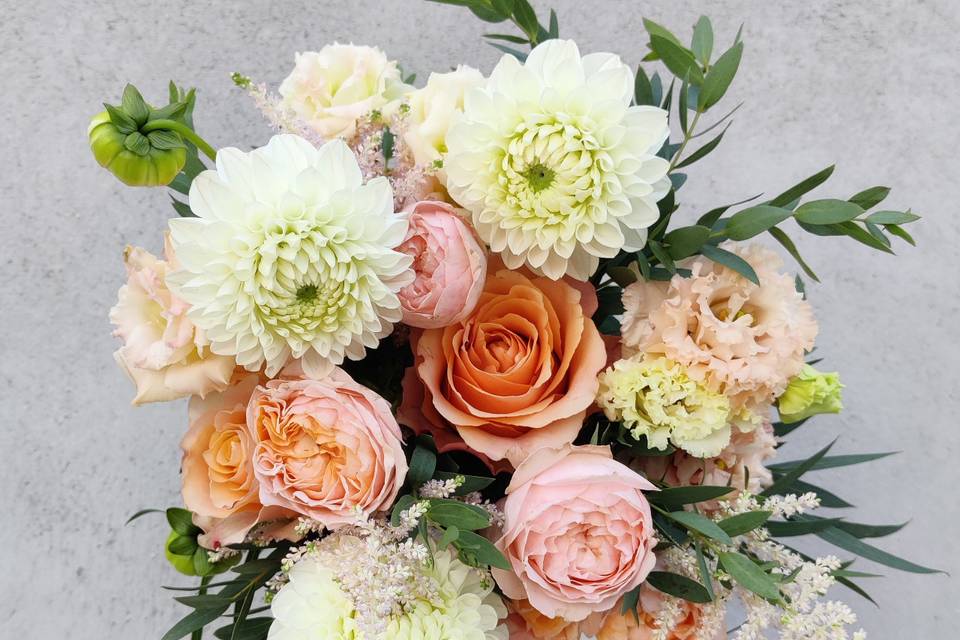 Bouquet de mariée pastel