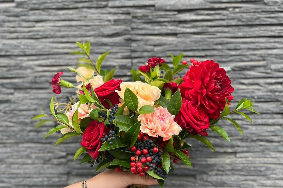 Bouquet de mariée déstructuré