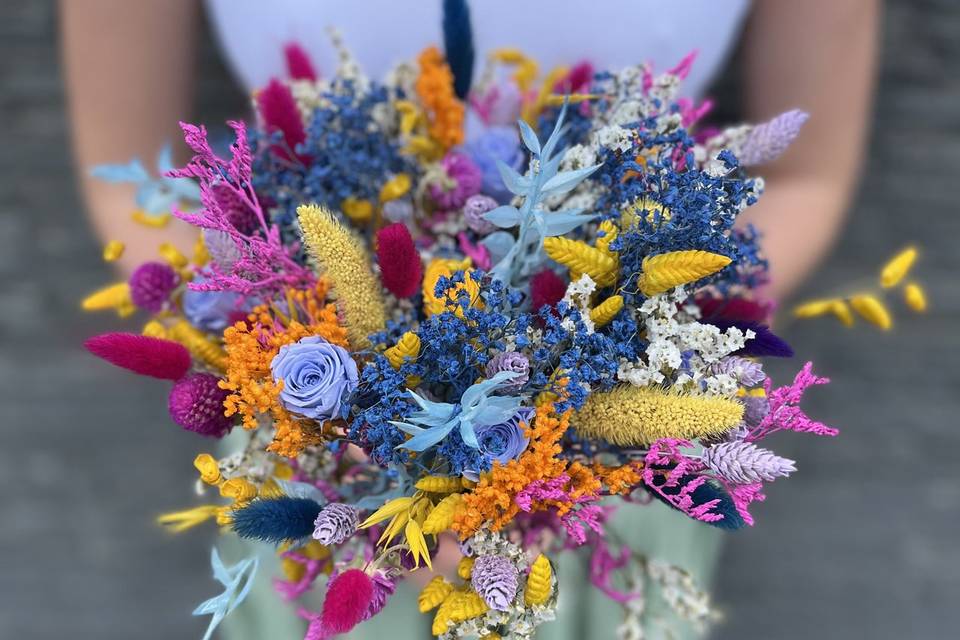 Bouquet mariée fleurs séchées