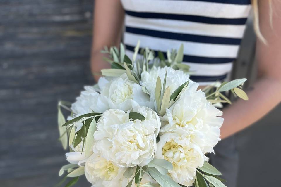 Bouquet de mariée pivoine