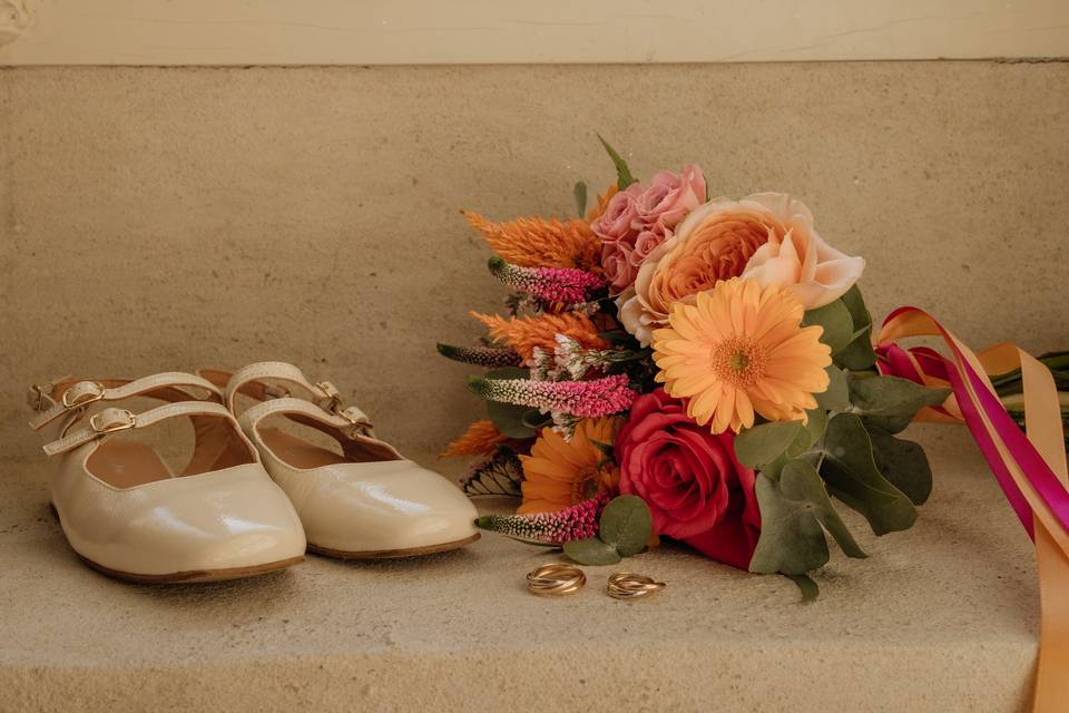 Bouquet de mariée coloré