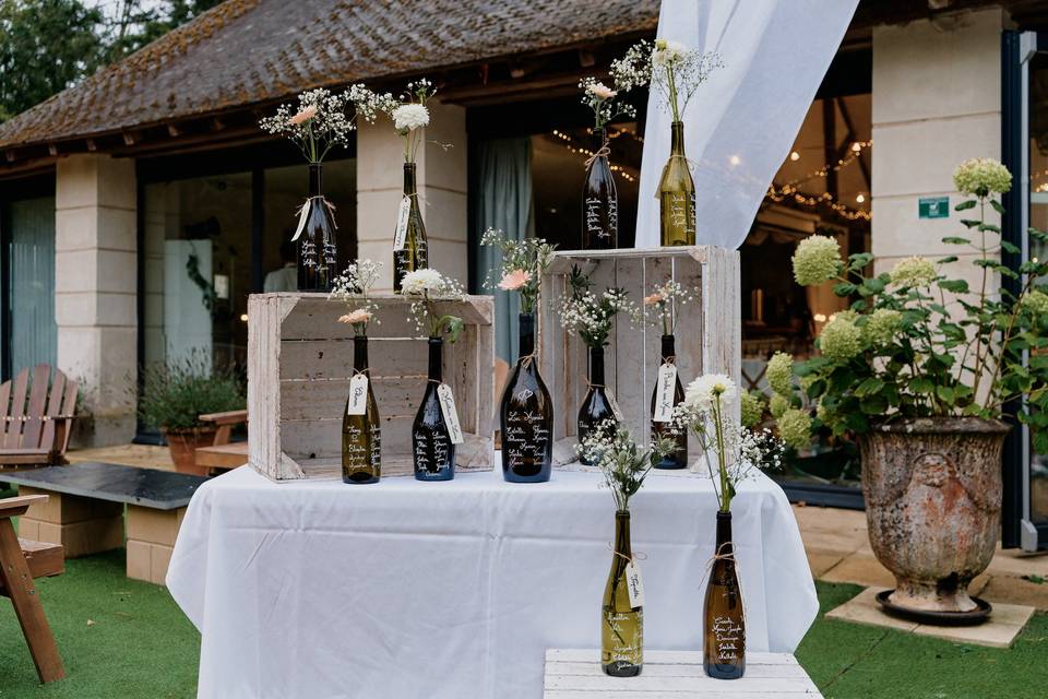 Plan de table bouteille