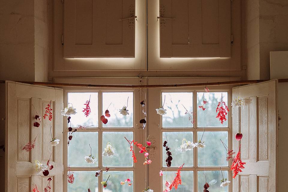 Décor rideau fleuri