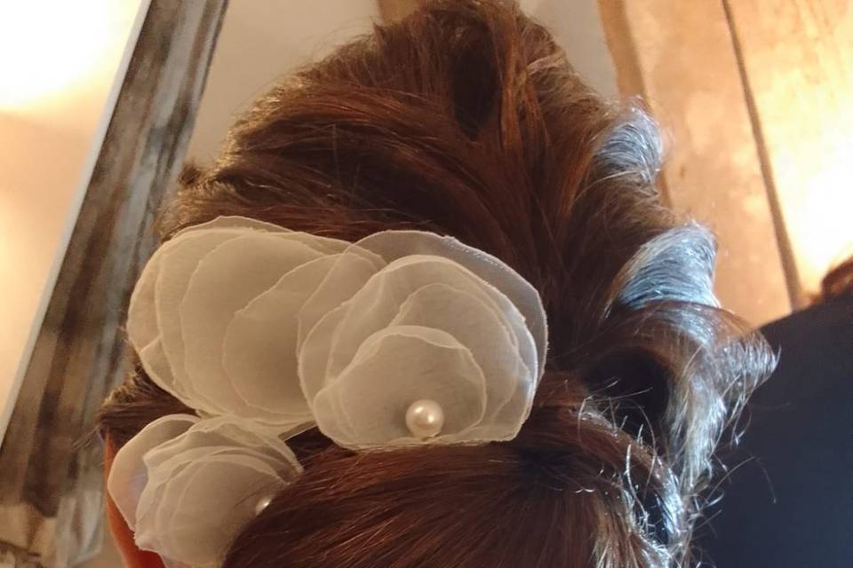 Épingles à cheveux organza ivo