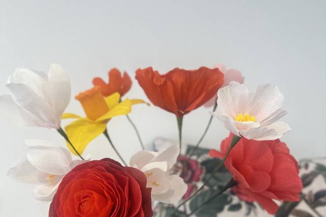 Bouquet fleurs en papier