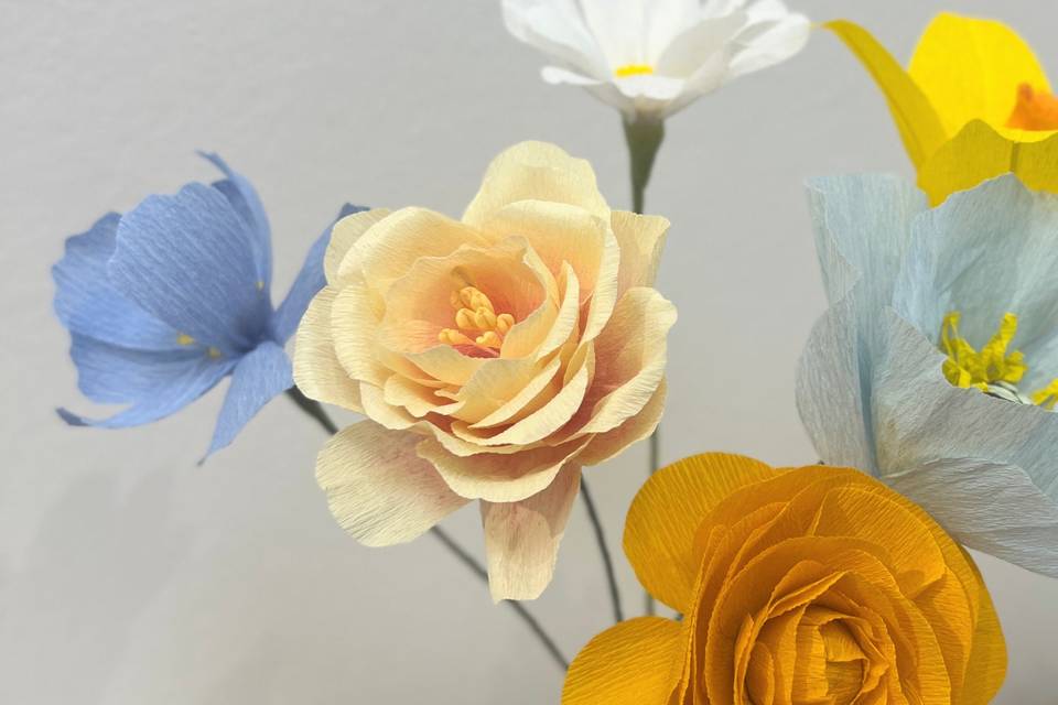 Bouquet fleurs en papier