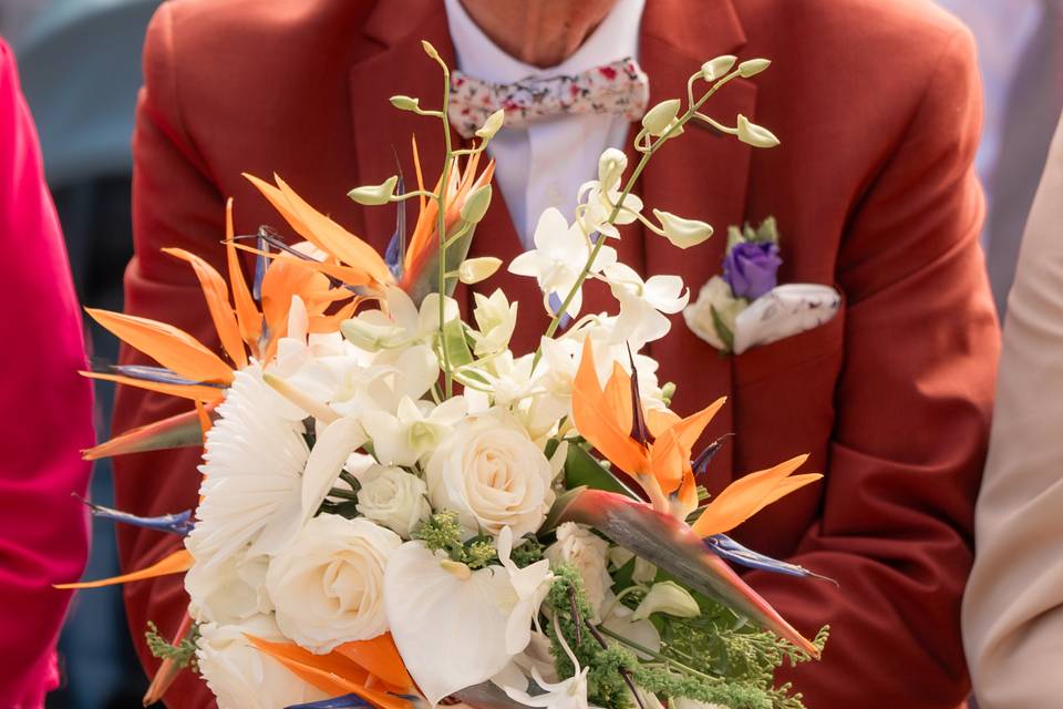 Le papa et le bouquet