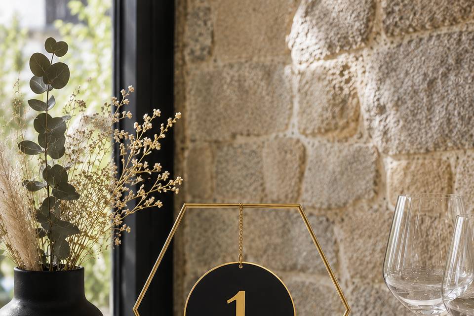 Numéro de table bijou