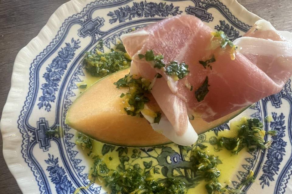 Melon, jambon, orange