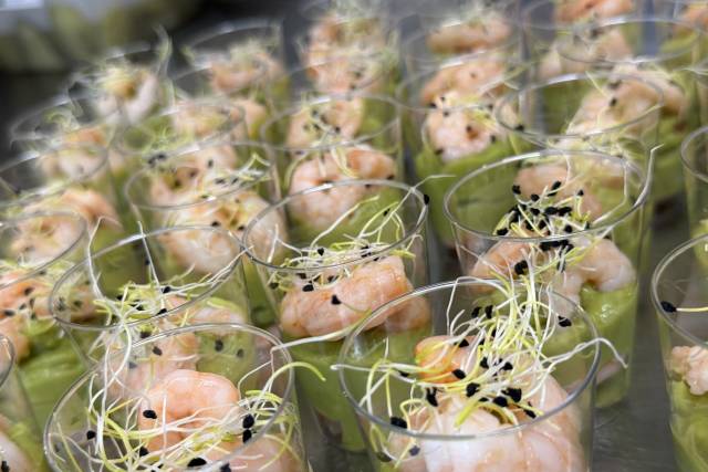 Verrine crevette guacamole
