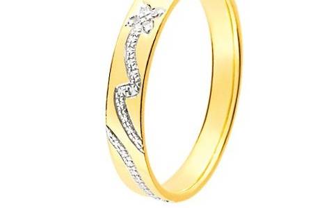 Alliance Or jaune et Diamants