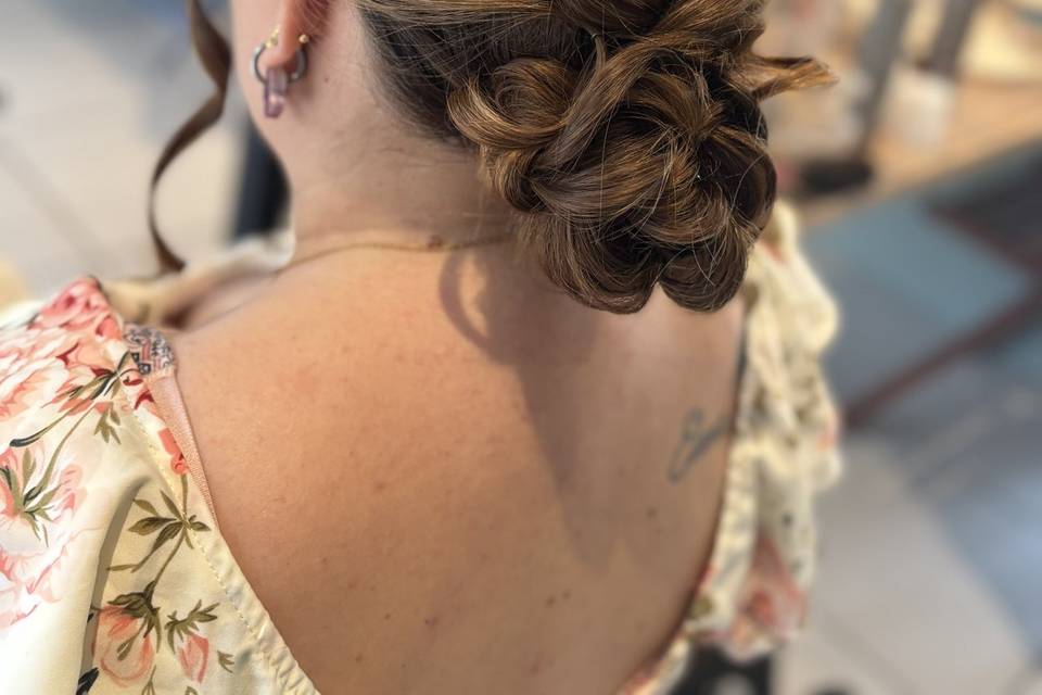 Chignon bouclé