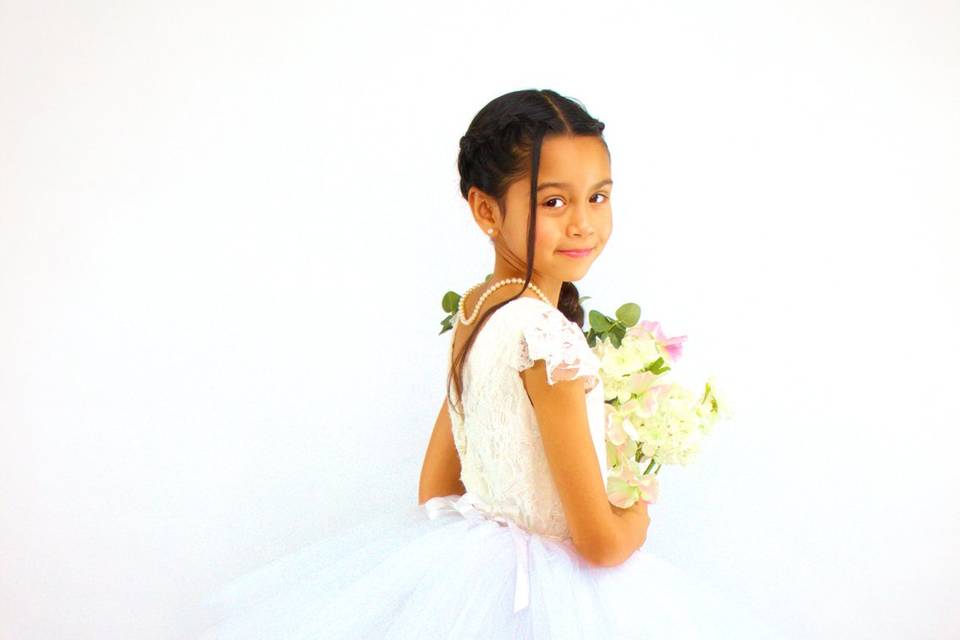 Tutu blanc petite fille