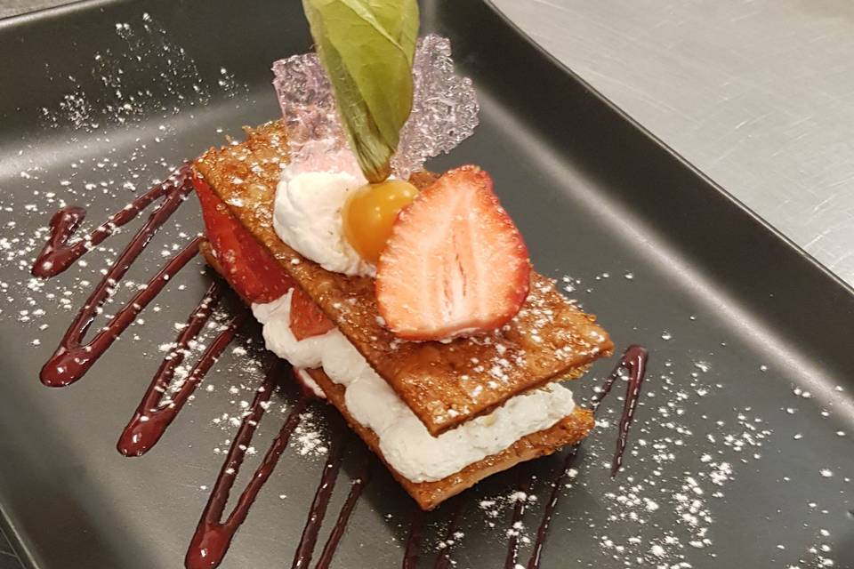 Dessert à la fraise