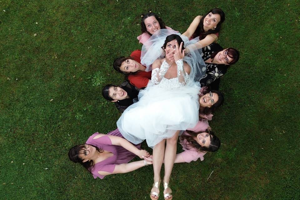 Vue drone mariée