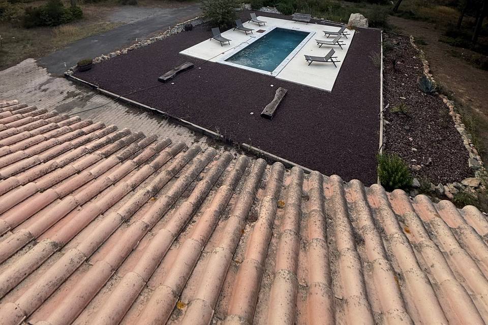 Piscine vue du ciel