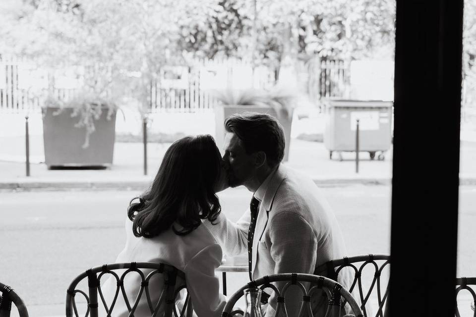 Le bisous en contre-jour