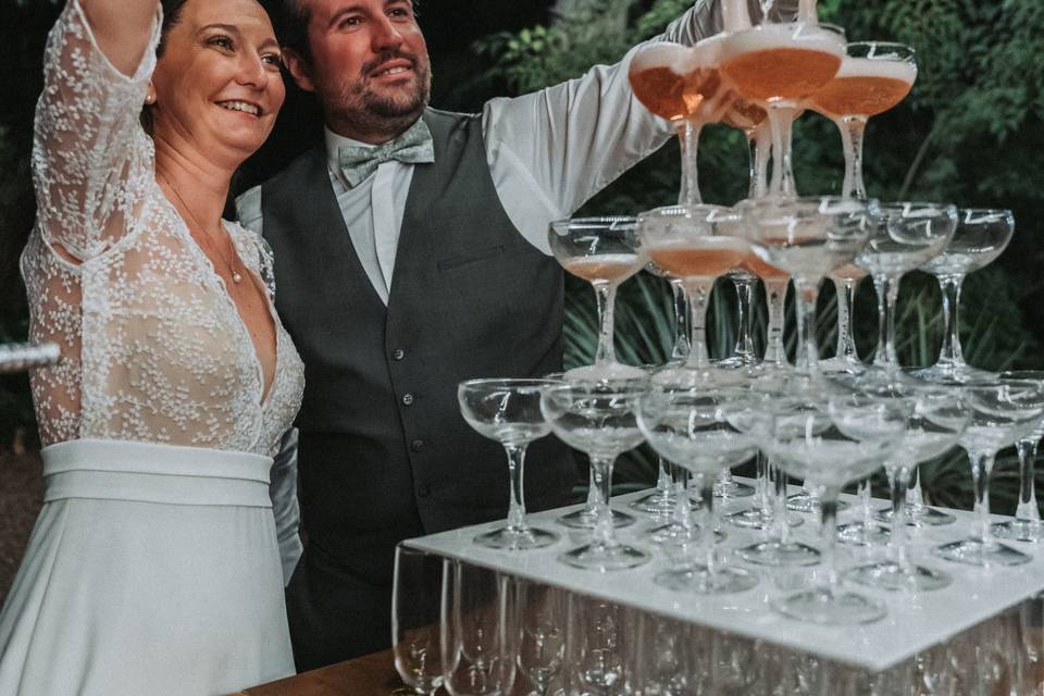 Cascade de champagne mariage