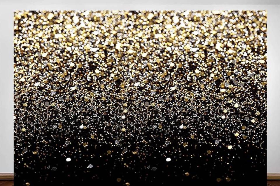Backdrop Paillettes or et noir