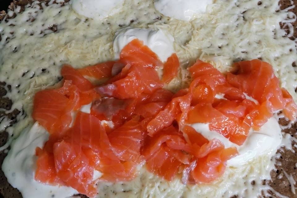 Galette saumon sauce boursin