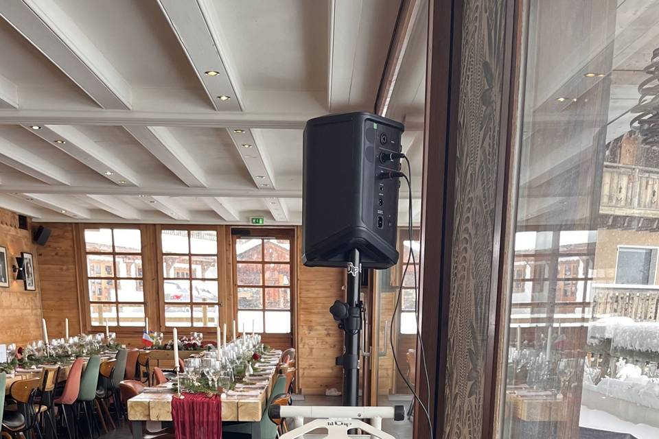 Installé pour le vin d'honneur