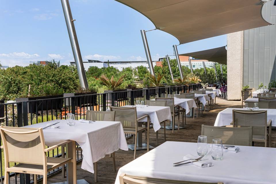 Terrasse vue potager