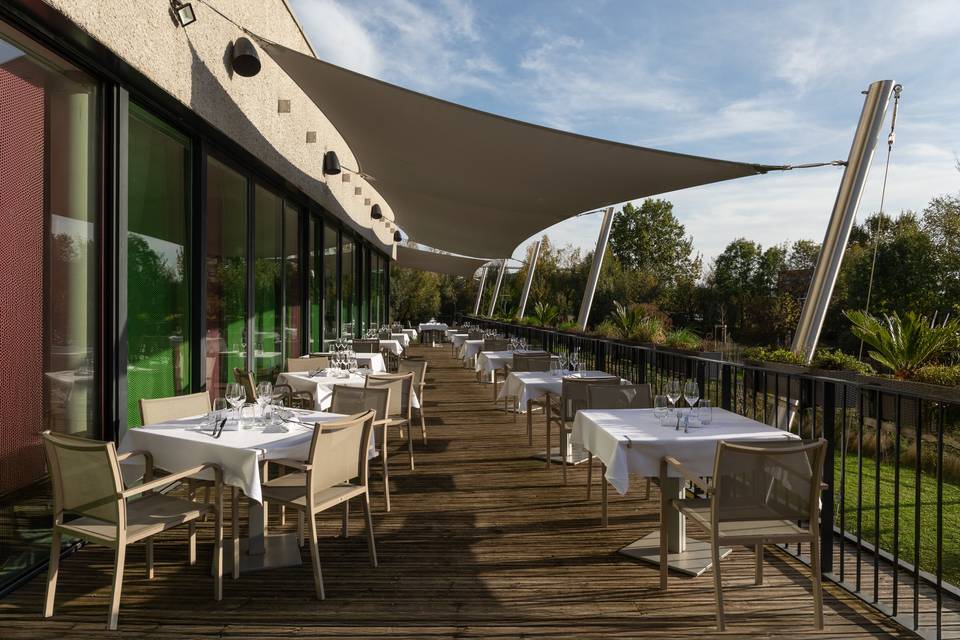 Terrasse vue potager