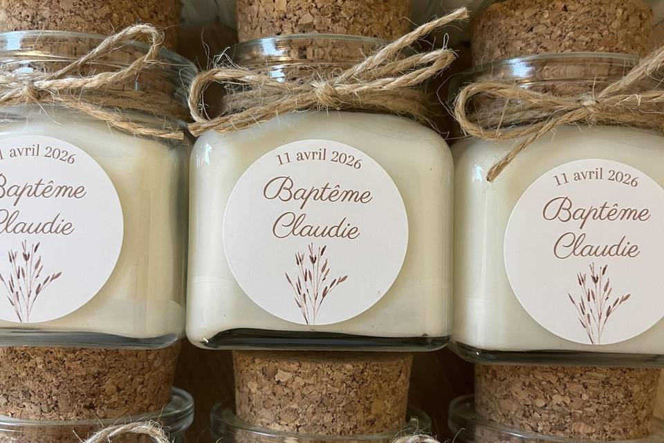 Bougies personnalisées mariage