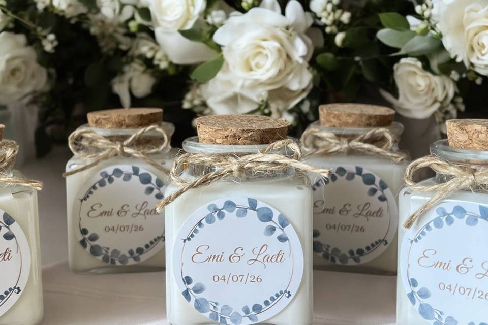 Bougies personnalisées mariage