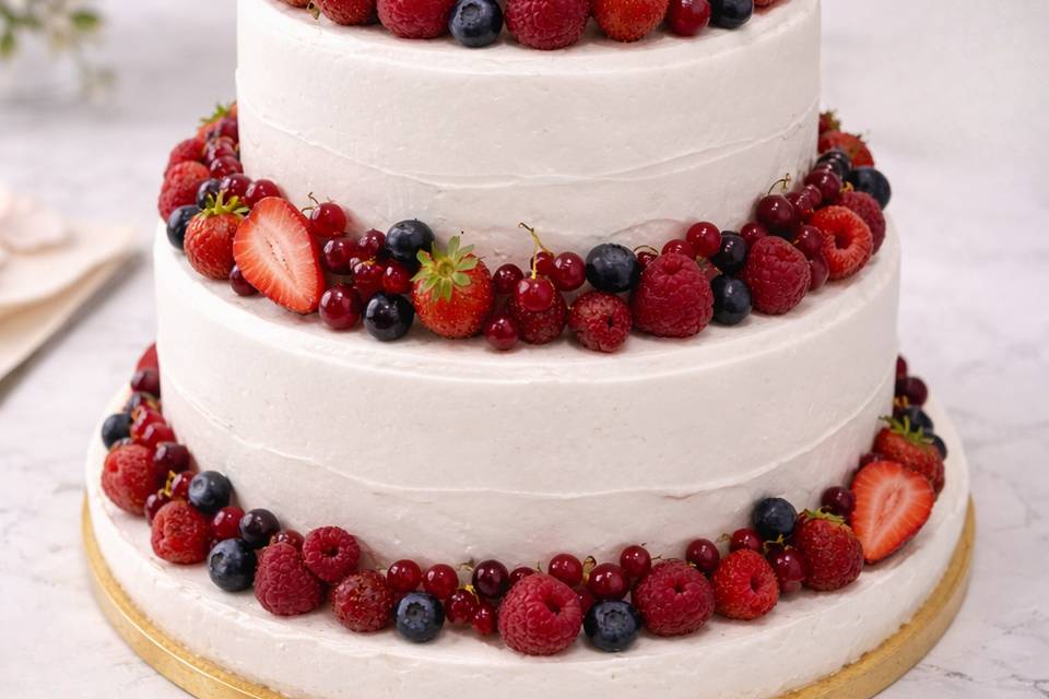 Wedding Cake fruits rouge