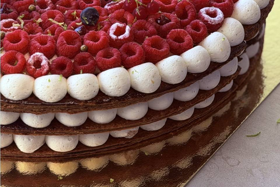 Milles feuilles framboises