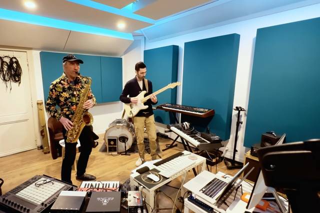 Au studio d'enregistrement