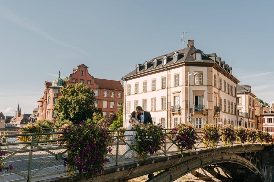 Sur un pont à Strasbourg