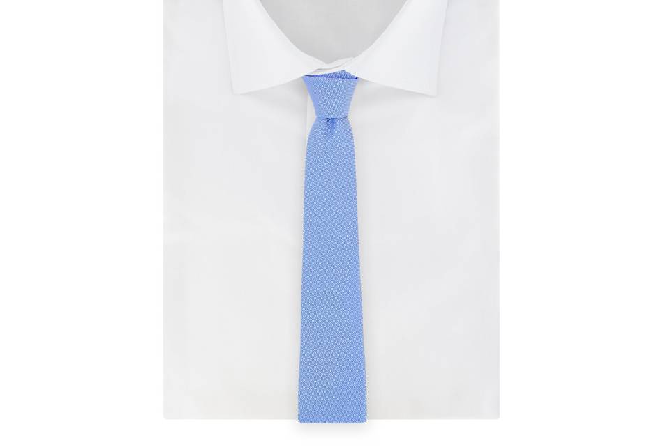 Cravate bleu bleuet en soie