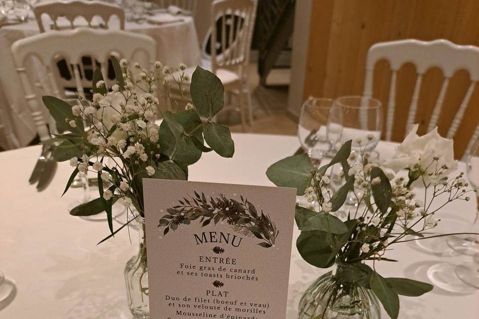 Menu et fleurs