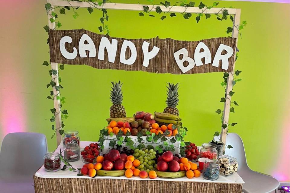 Cascade de fruit et Candy bar