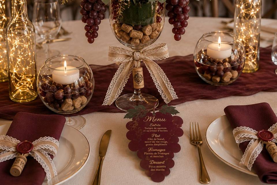 Table thème vigneron chic