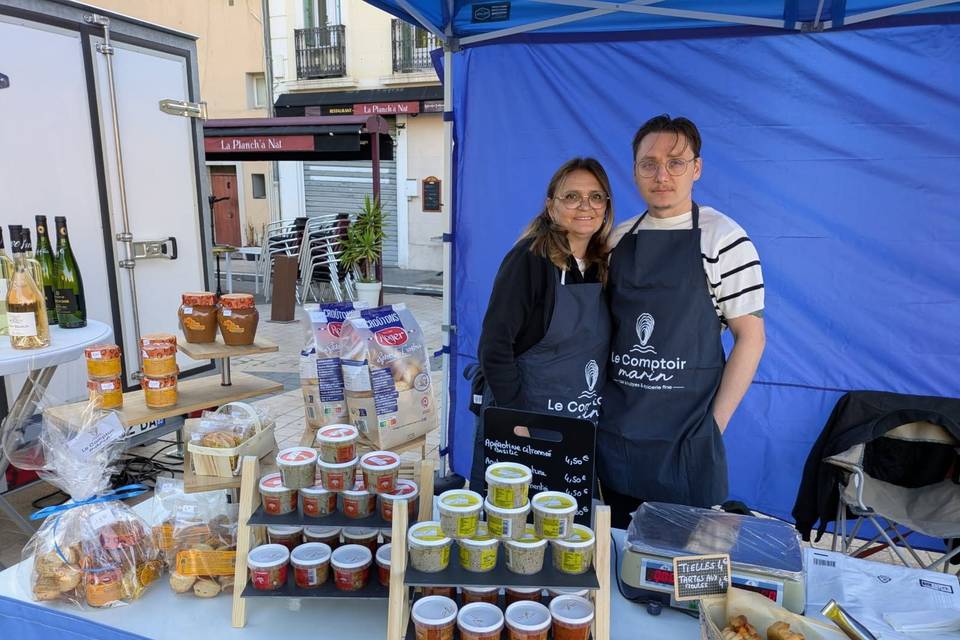 Notre stand sur les marchés.