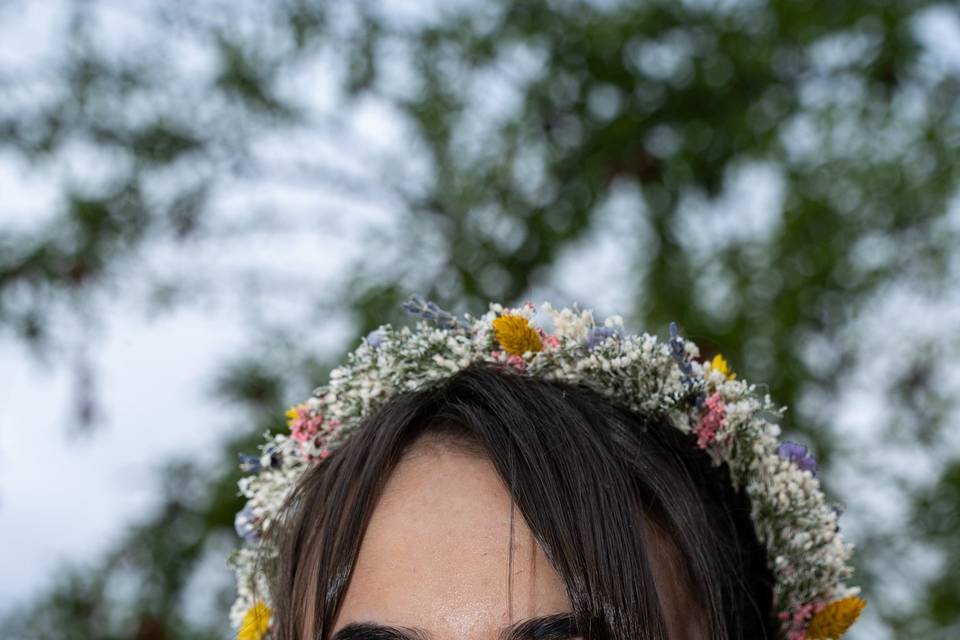 La mariée et son bouquet