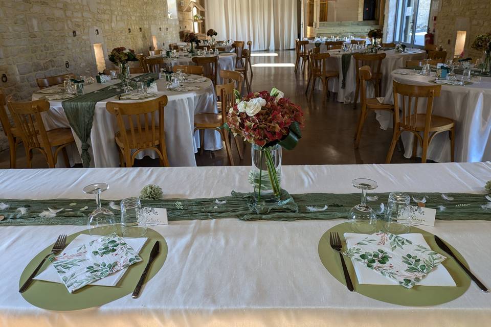 Salle grange et mariage nature