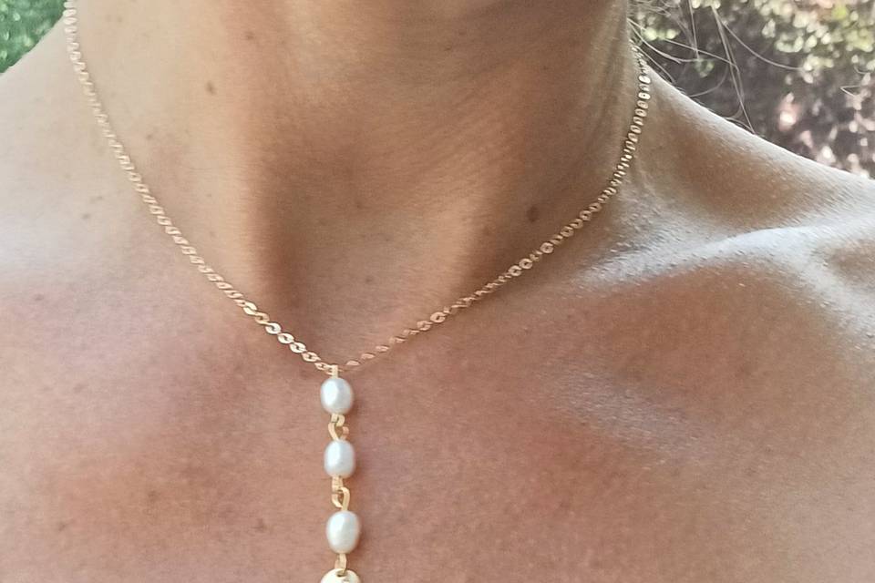 Collier lasso mariée perles