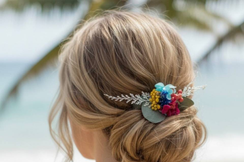 Peigne fleuri