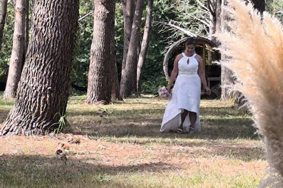 Arrivée mariée près
