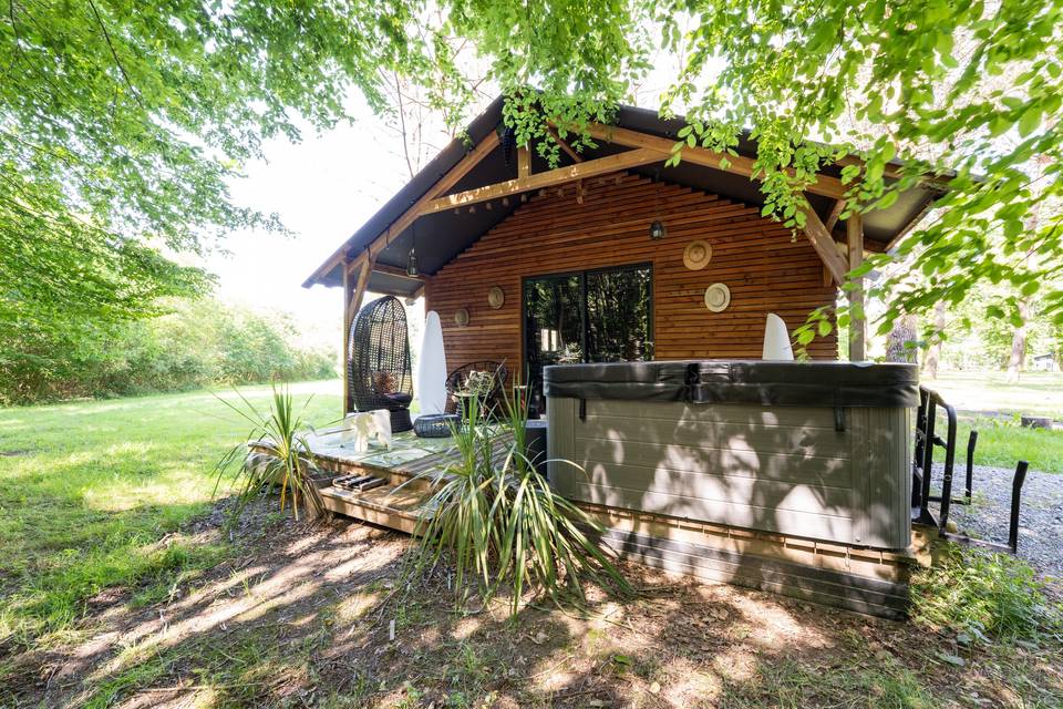 Maison Bois Chalet en bois parmi les arbres