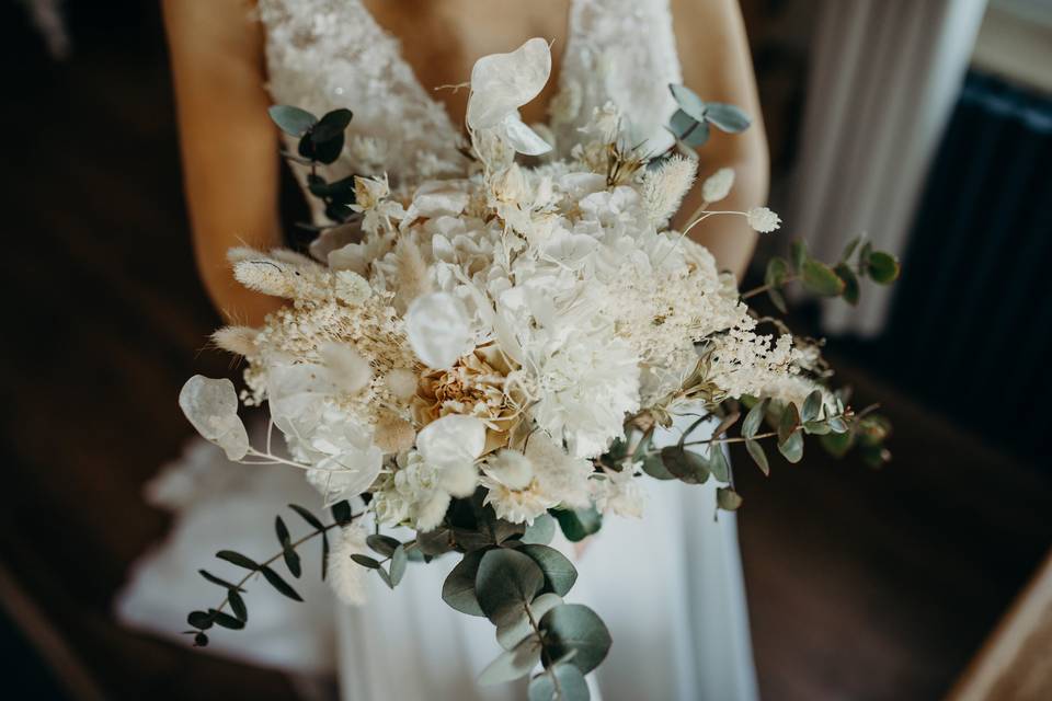 Bouquet  mariée fleurs séchées