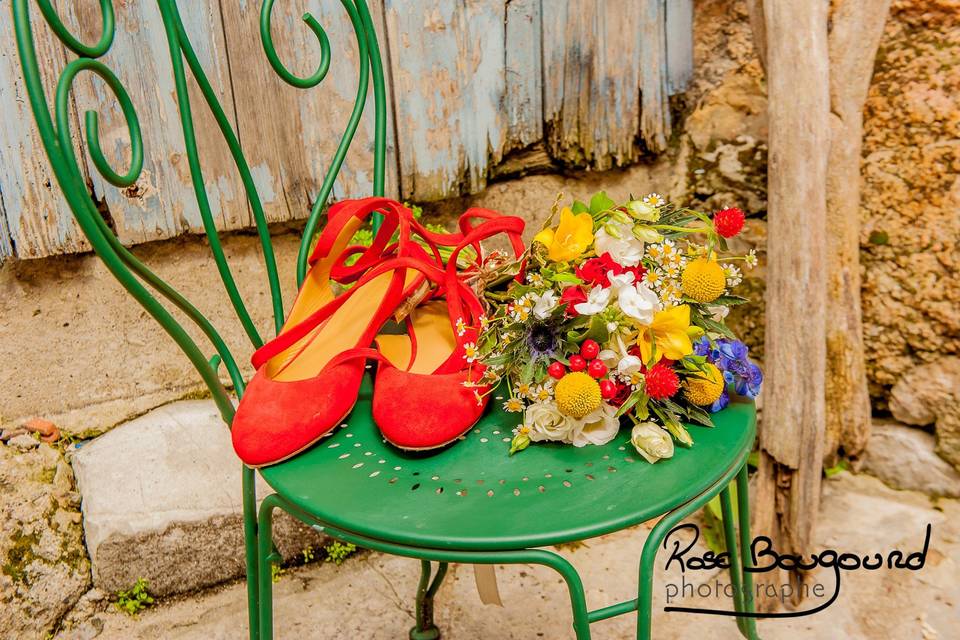 Bouquet de mariée coloré