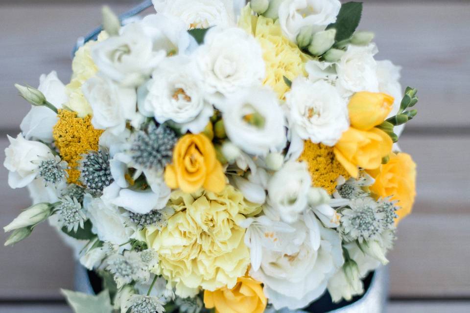 Bouquet de mariée jaune